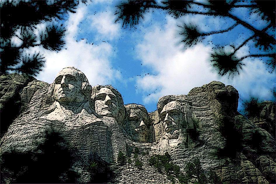 Rushmore - pomník amerických presidentů (něco jako Stalin na Letné)