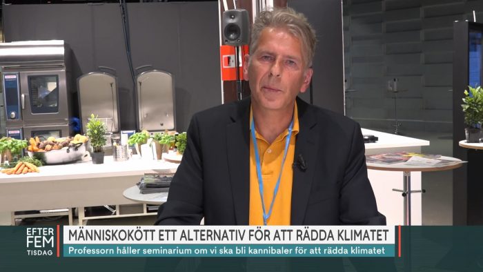 Magnus Söderlund v pořadu TV4 a o alternativní stravě s cílem omezení emisí na planetě.